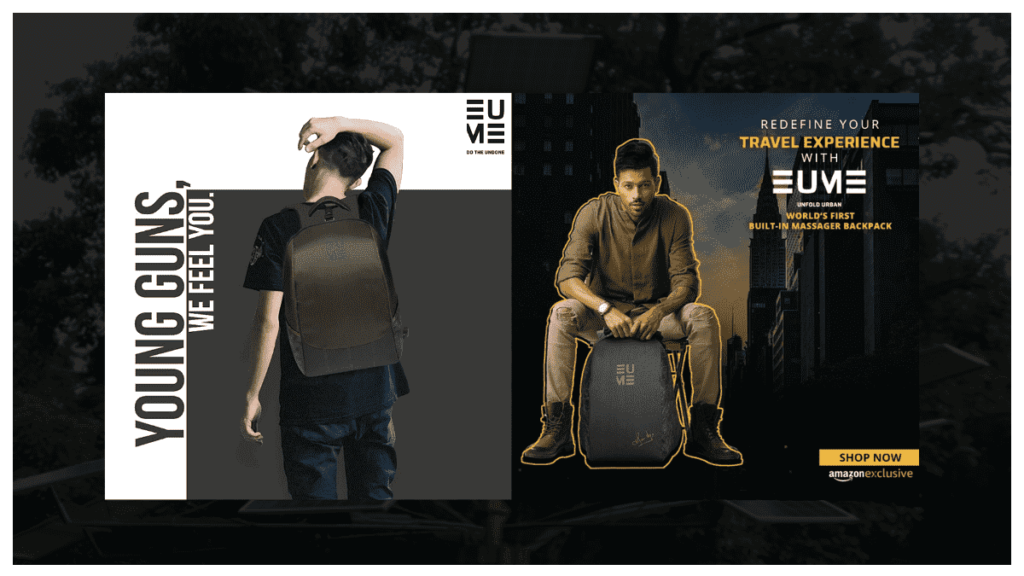 EUME BACKPACKS, eume wiki, eume official website, eume brand, eume umbrella, eume bag, eume massager bags, and eume masks. shark tank india